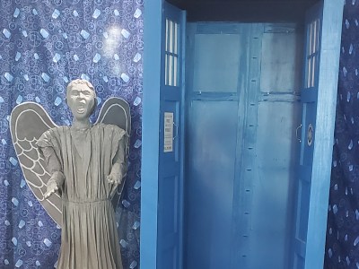 Free Selfie - Tardis and Weeping Angel - Maker Faire Tulsa 2024